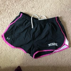 Under Armour Black and Pink shorts - Miami logo
